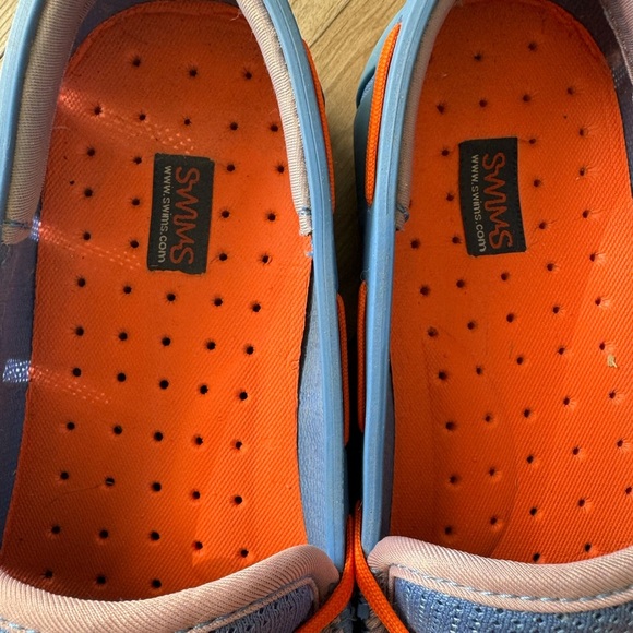 SWIMS Braided Lace Loafer Shoes Mens Size 9 Blue Orange Washable Slip On - Picture 2 of 10
